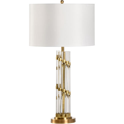 Chelsea House 32 inch 100.00 watt Clear/Antique Brass Table Lamp Portable Light