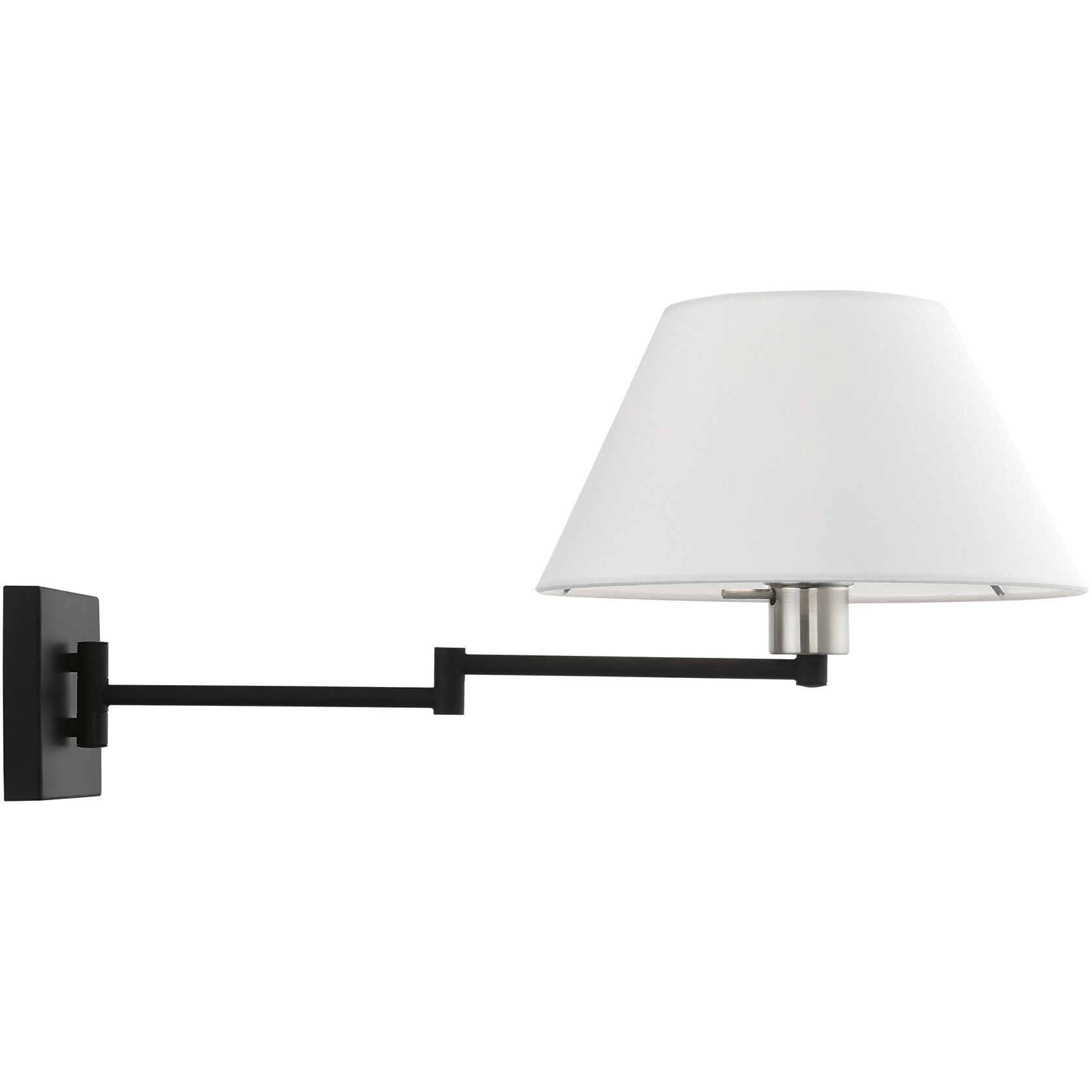 Allison 13 inch 100.00 watt Black with Brushed Nickel Accent Swing Arm Wall Lamp Wall Light