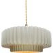 Radiance Collection - Pleated Tier Pendant Ceiling Light in Brushed Brass, Dedicated LED, Beige Twist Cord, Matte White/Champagne Gold, 14.5W x 5.25H, Form+Finish+Function