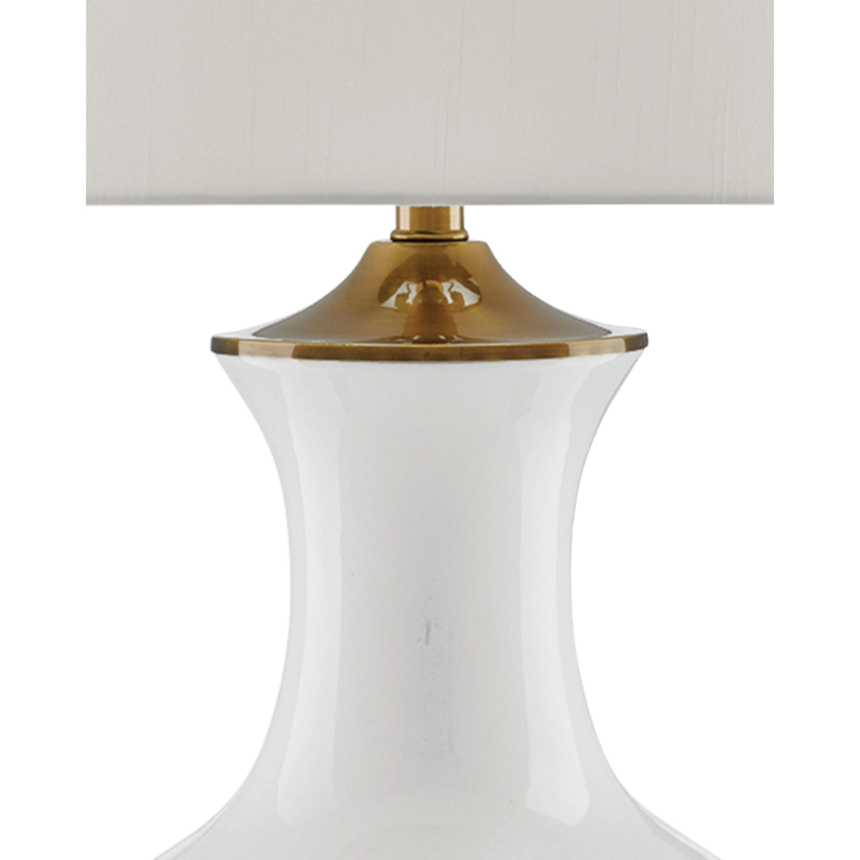 Lilou 31.5 inch 150 watt White/Antique Brass Table Lamp Portable Light