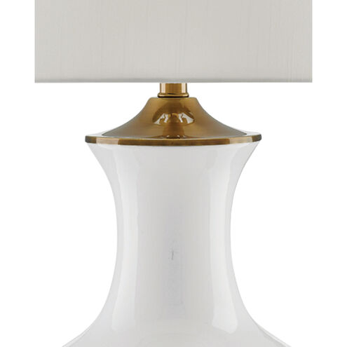 Lilou 31.5 inch 150 watt White/Antique Brass Table Lamp Portable Light