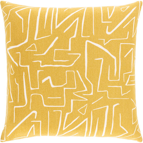 Bogolani 20 X 20 inch Mustard/Cream Pillow Kit, Square