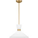 Drew & Jonathan Belcarra 1 Light 15 inch Satin Brass Pendant Ceiling Light