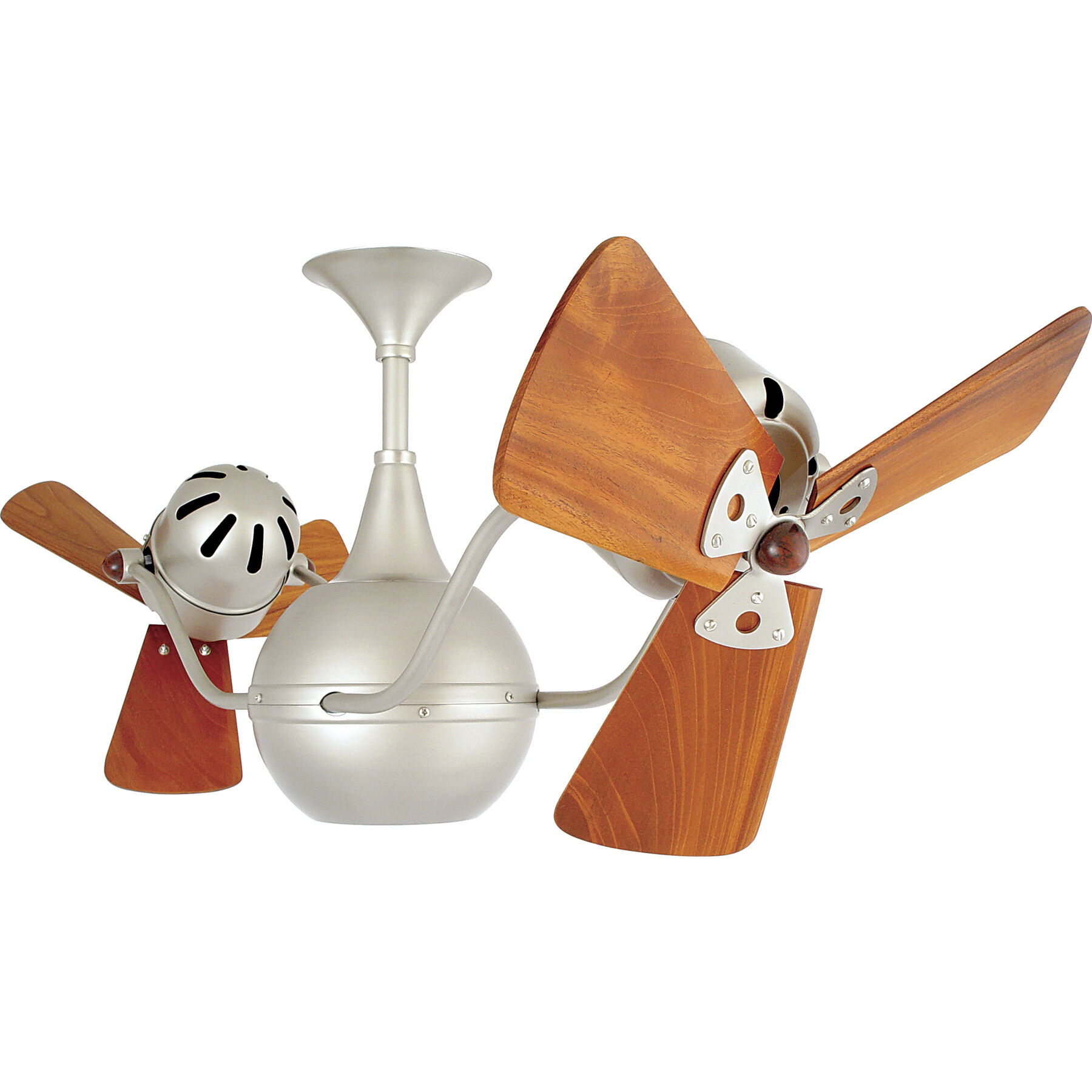 Matthews-Gerbar Vent-Bettina 16 inch Brushed Nickel with Solid Mahogany Wood Blades Rotational Ceiling Fan, Matthews-Gerbar