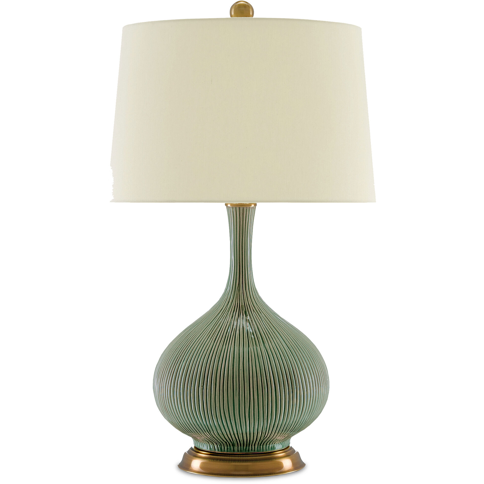 Cait 29.75 inch 150 watt Grass Green/Antique Brass Table Lamp Portable Light