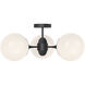 Alora Mood Nouveau 3 Light 25.88 inch Matte Black Semi Flush Mount Ceiling Light