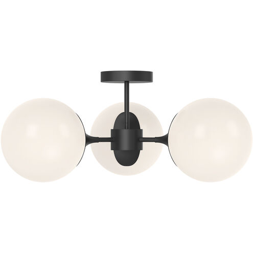 Alora Mood Nouveau 3 Light 25.88 inch Matte Black Semi Flush Mount Ceiling Light