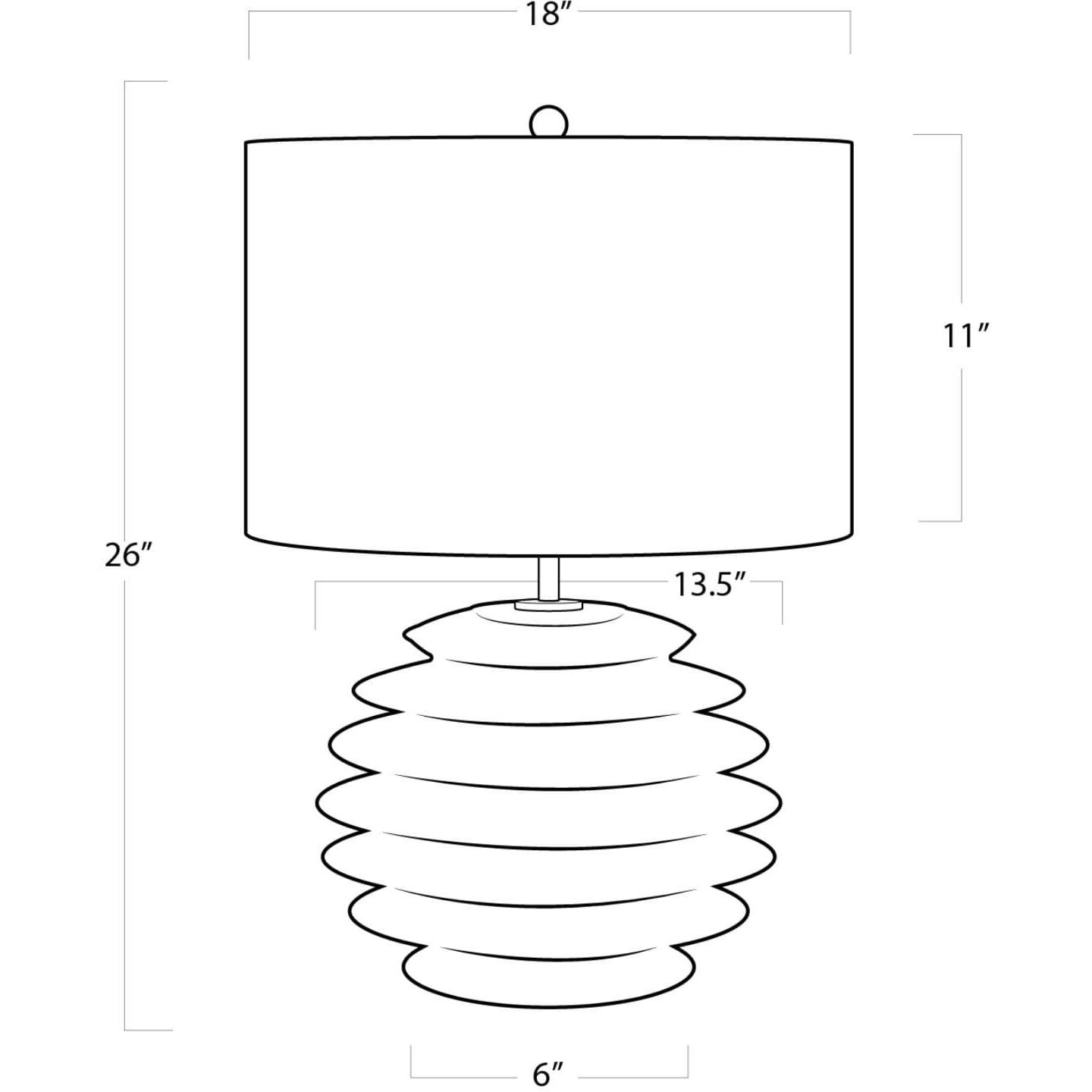 Accordion 26 inch 150.00 watt Ebony Table Lamp Portable Light, Round
