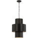 Julie Neill Chalmette LED 16 inch Aged Iron Layered Pendant Ceiling Light