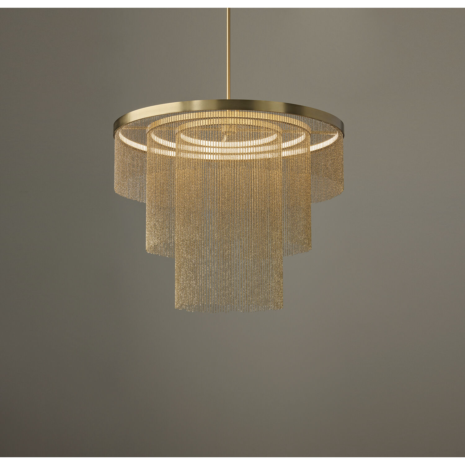 Rae LED 33 inch Aged Brass Chandelier Ceiling Light