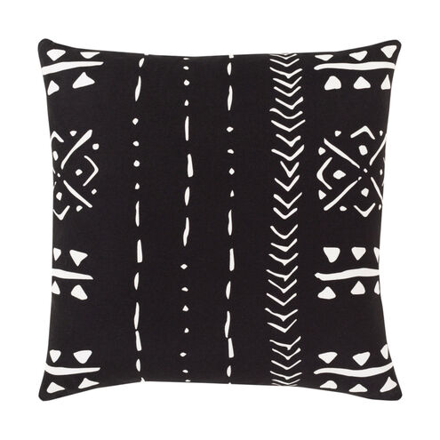 Mud Cloth 18 X 18 inch Black/White Pillow Cover