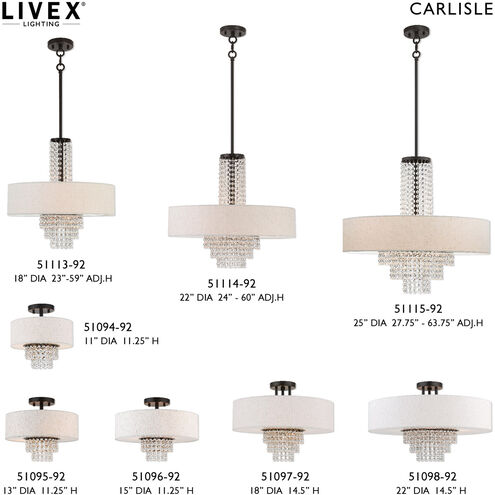Carlisle 3 Light 31 inch English Bronze Linear Chandelier Ceiling Light