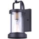 Madison 1 Light 12 inch Matte Black and Rope Outdoor Wall Light