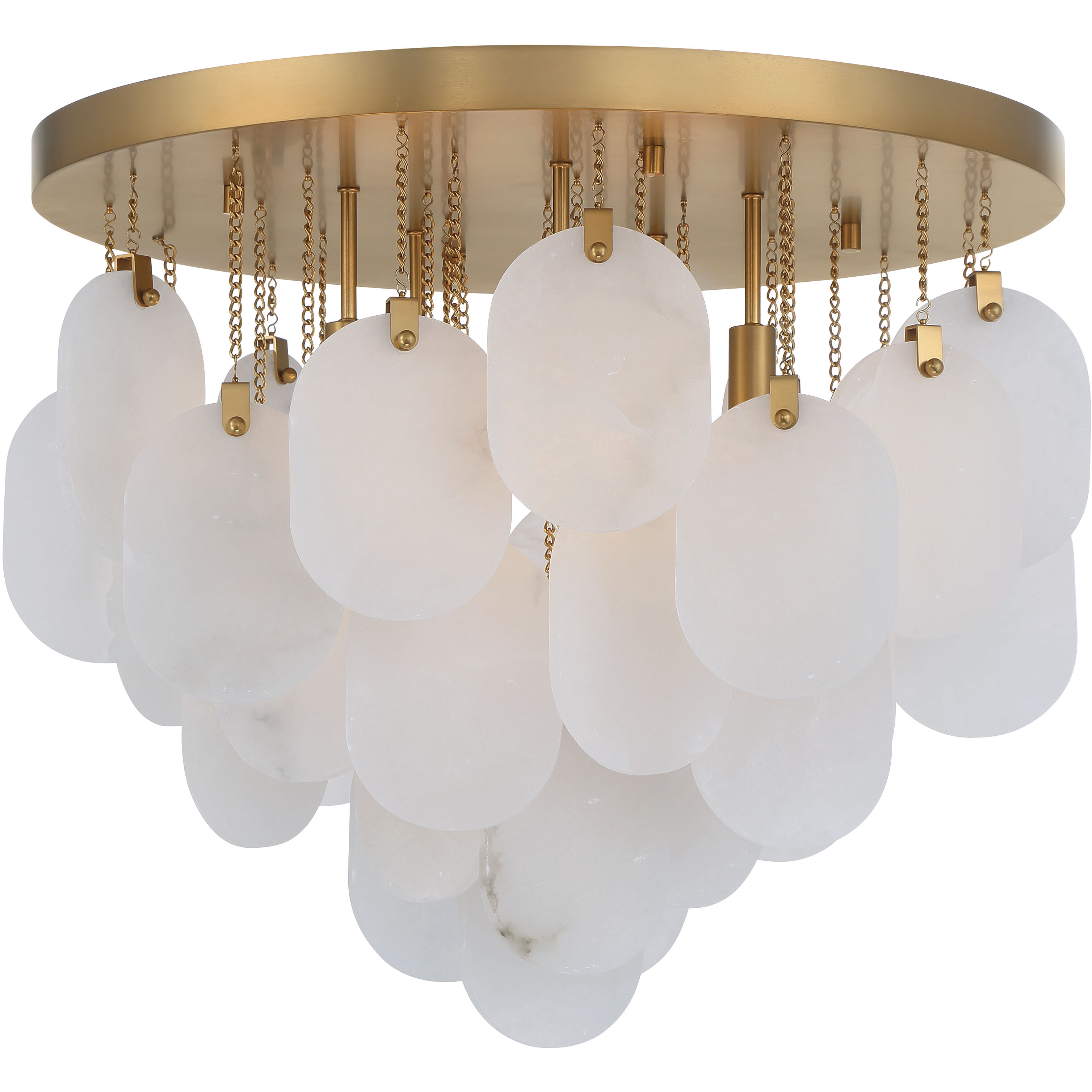 Velisse 5 Light 23.75 inch Legacy Brass Flush Mount Ceiling Light