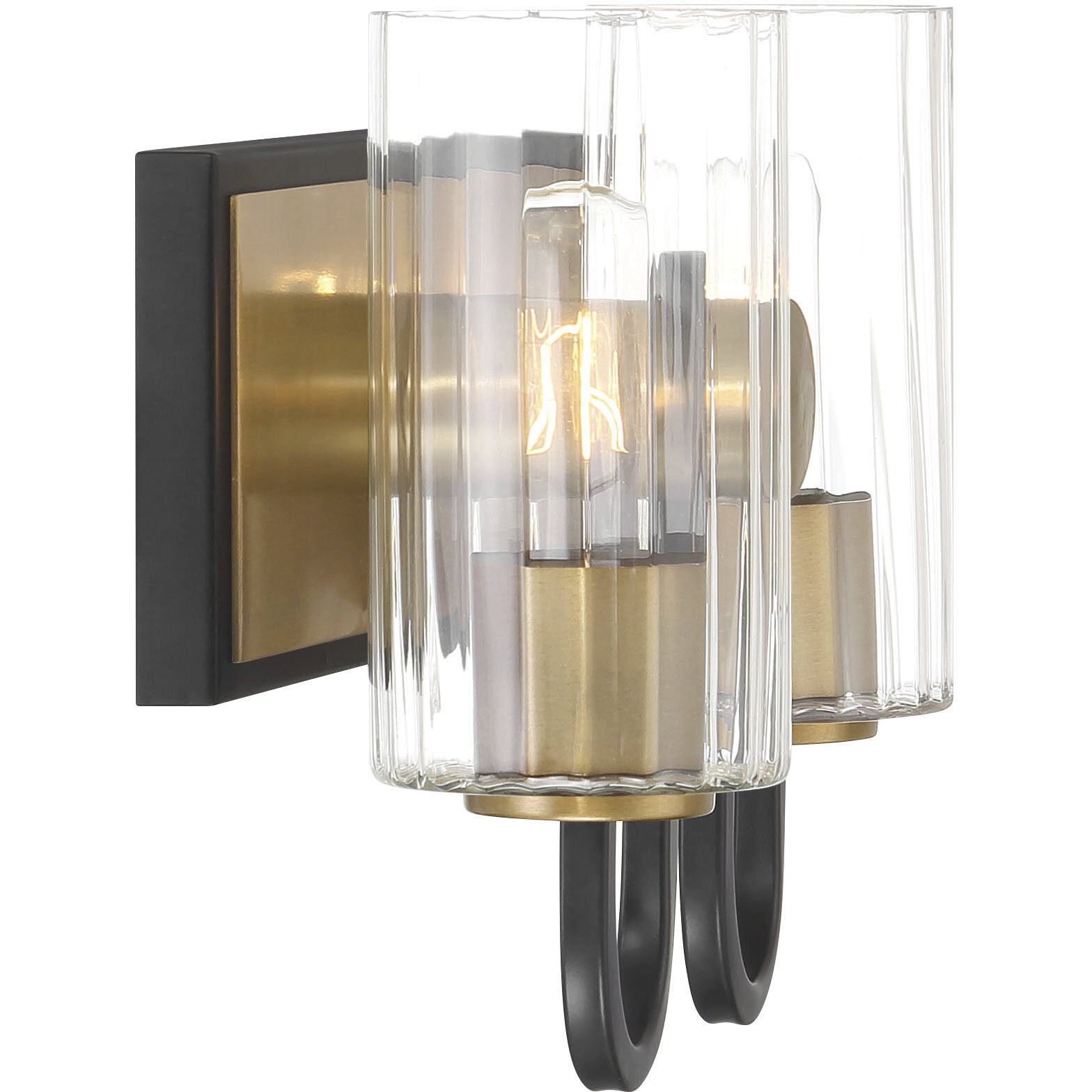 Orla 2 Light 12 inch Legacy Brass and Dark Matte Black Vanity Light Wall Light