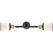 Franklin Restoration Small Canton LED 6 inch Black Antique Brass Bath Vanity Light Wall Light in Matte White Glass, Franklin Restoration