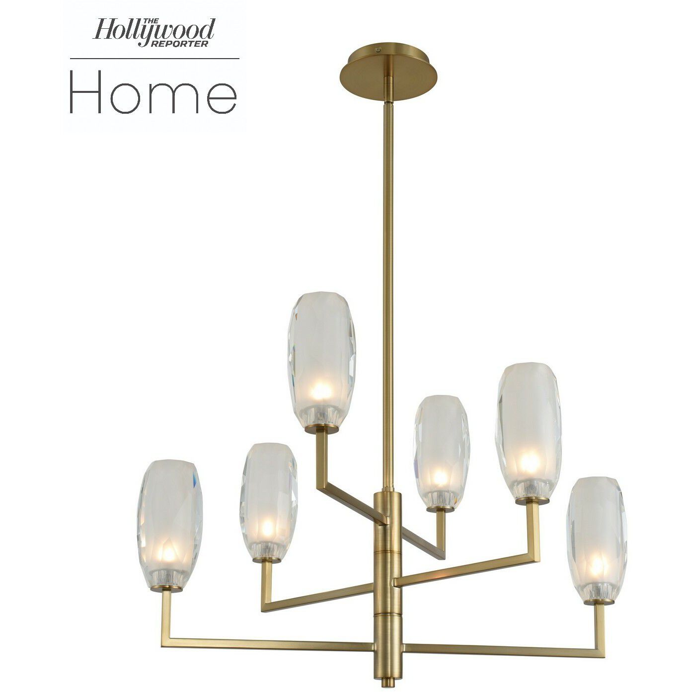 June LED 28 inch Winter Brass Chandelier Ceiling Light