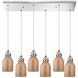 Danica 6 Light 30 inch Polished Chrome with Amber Pendant Ceiling Light