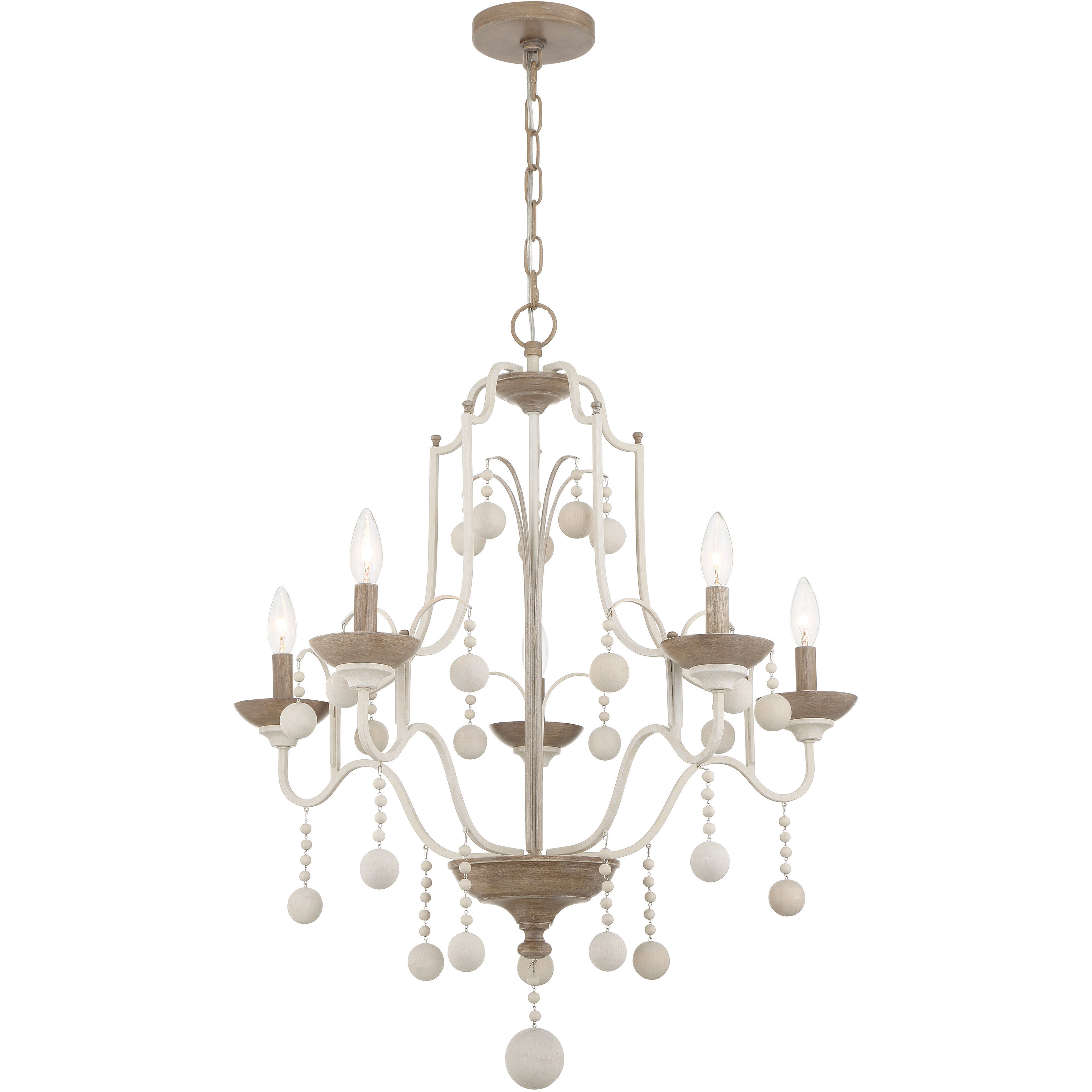 Colonial Charm 9 Light 33.13 inch White Wash and Sun Dried Clay Chandelier Ceiling Light
