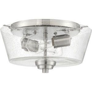 Neighborhood Grace 2 Light 13 inch Brushed Polished Nickel Flushmount Ceiling Light in Clear Seeded, Neighborhood Collection