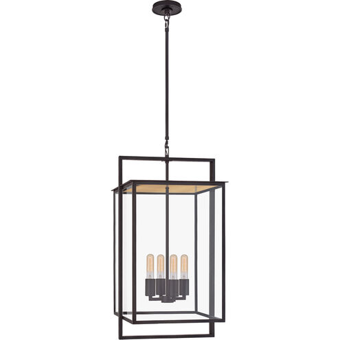 Ian K. Fowler Halle 4 Light 16 inch Aged Iron Outdoor Hanging Lantern, Medium