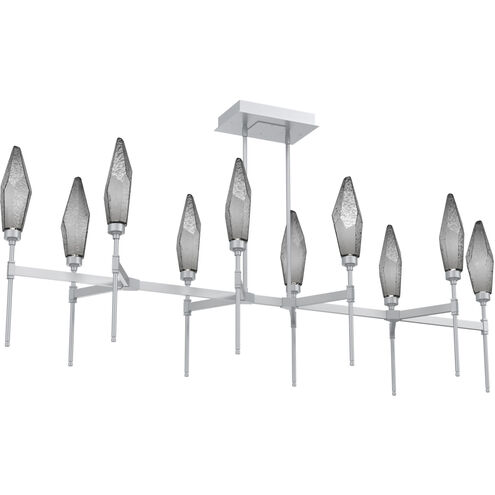 Rock Crystal LED Classic Silver Linear Pendant Ceiling Light in Chilled Smoke, 2700K LED