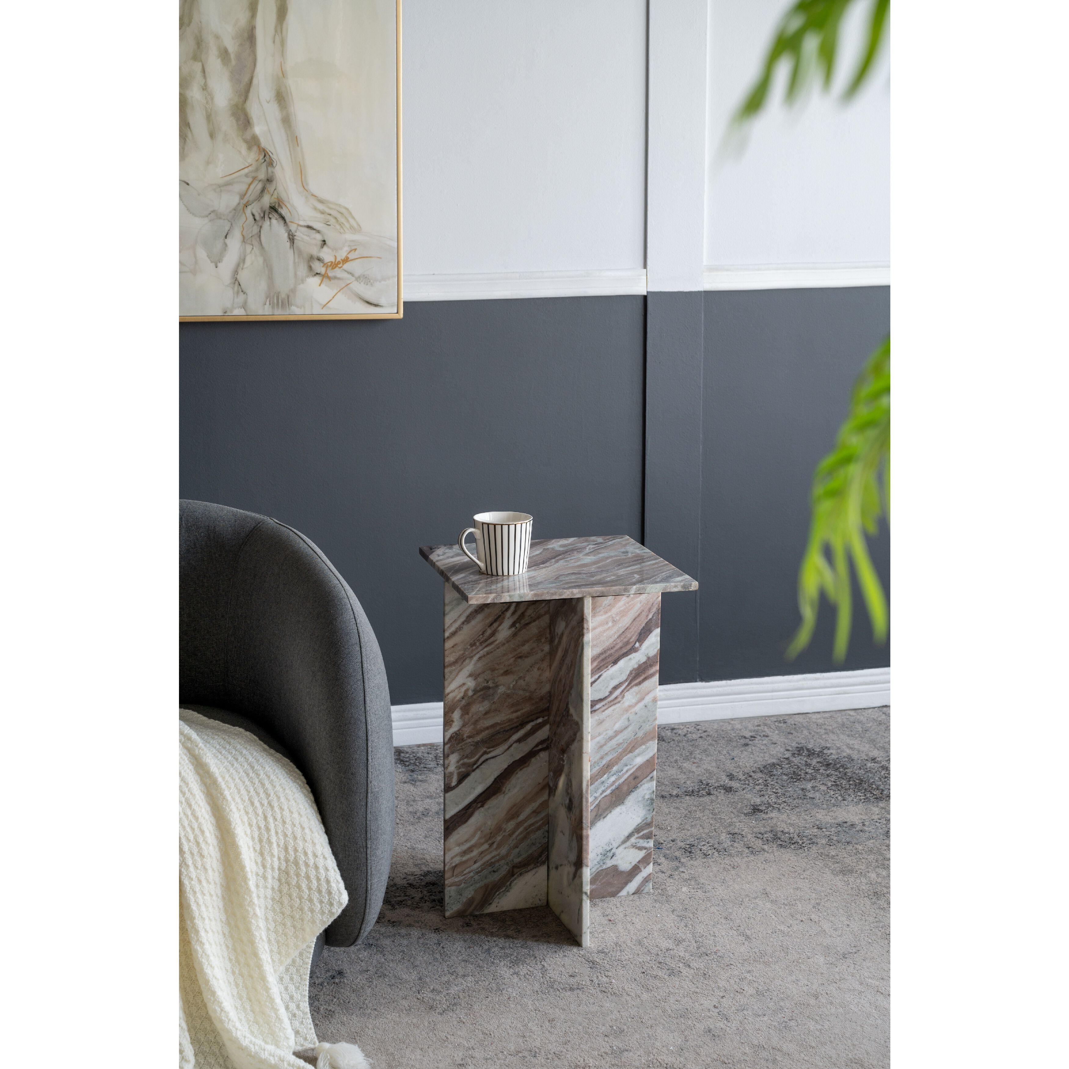 Anita 24 X 15 inch Gray Side Table