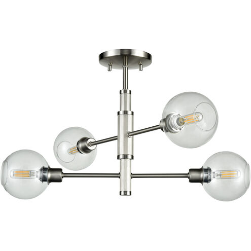 Ocean Drive 4 Light 22 inch Satin Nickel And Chrome Semi-flush Mount Ceiling Light