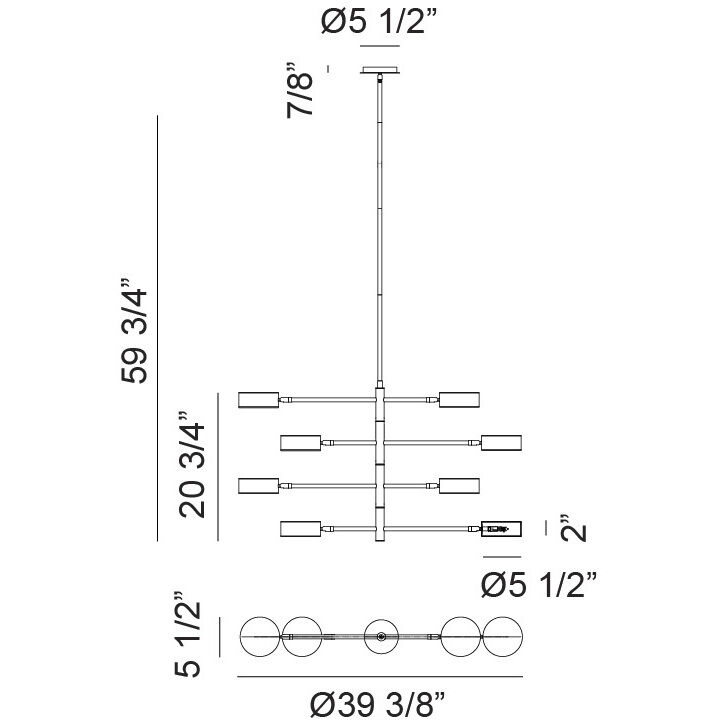 Weatherton 8 Light 5.5 inch Champagne Gold Pendant Ceiling Light