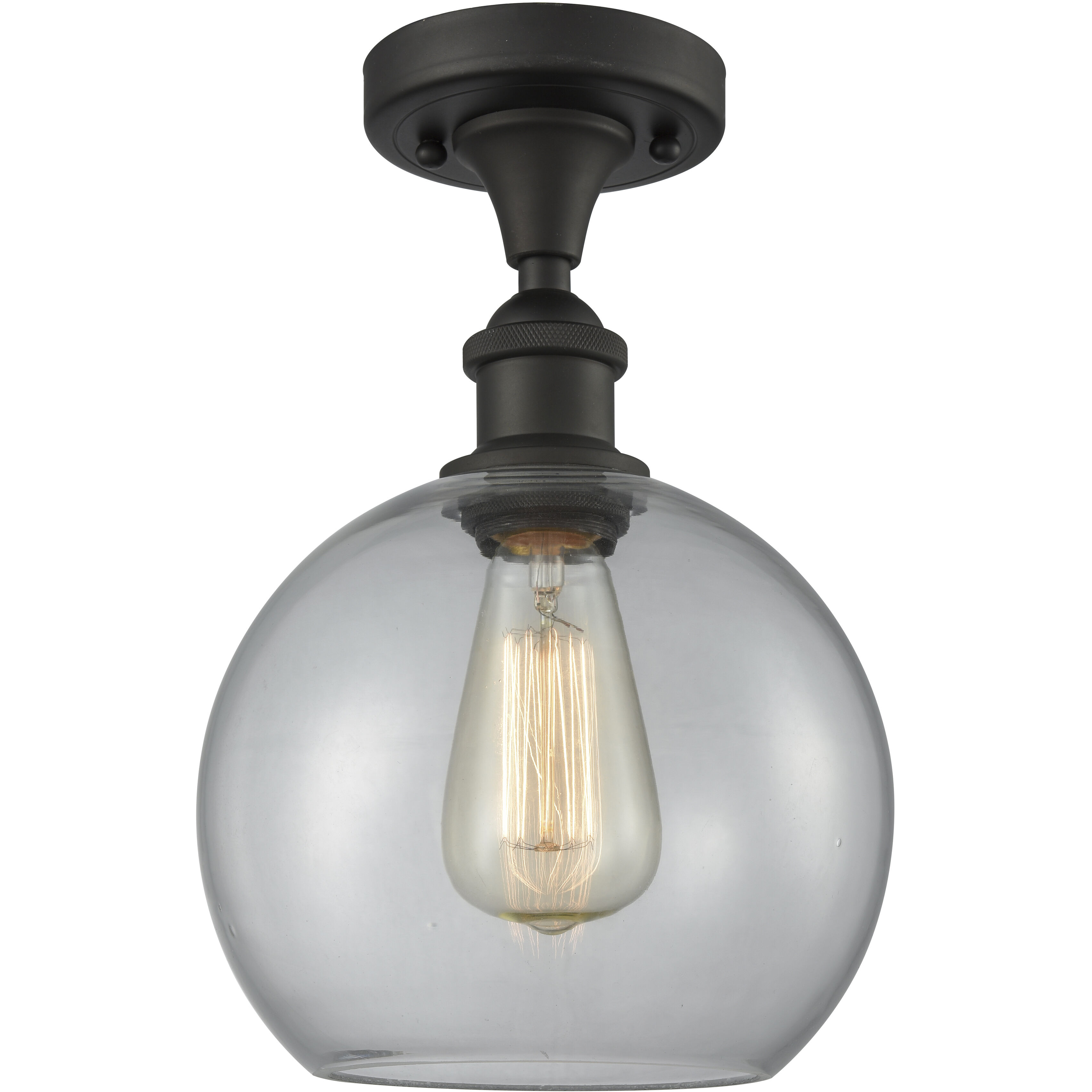 Ballston Athens LED 8 inch Oil Rubbed Bronze Semi-Flush Mount Ceiling Light in Clear Glass, Ballston