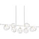 Ocean Drive 9 Light 36 inch Satin Nickel And Graphite Linear Pendant Ceiling Light