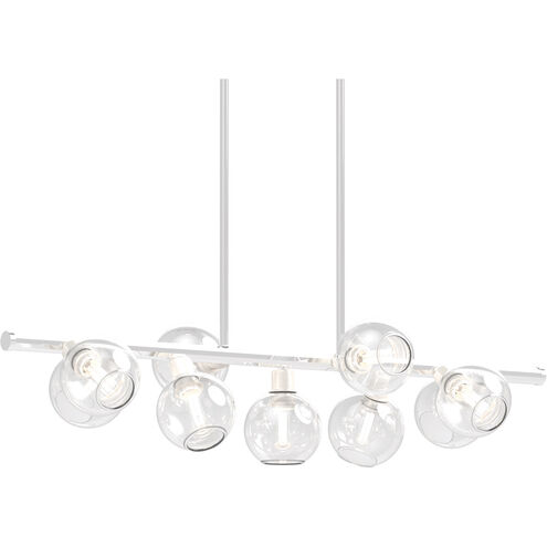 Ocean Drive 9 Light 36 inch Satin Nickel And Chrome Linear Pendant Ceiling Light