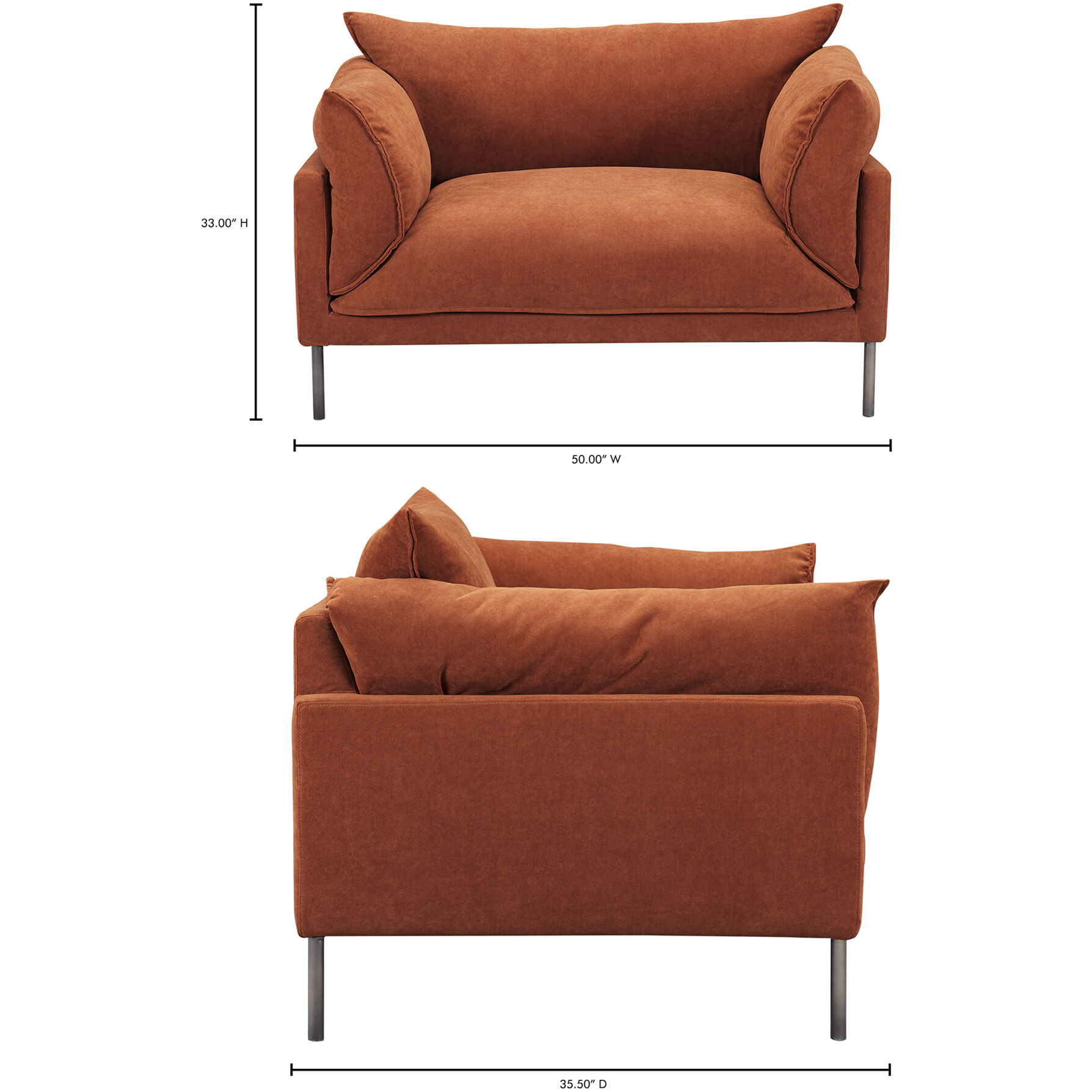 Orange chair and a half store