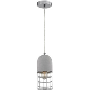 Wardenclyffe 1 Light 5 inch Polished Concrete with Polished Nickel Mini Pendant Ceiling Light