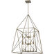 Trestle 12 Light 24 inch Antique Silver Chandelier Ceiling Light