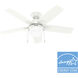 Anisten 44 inch Fresh White with Fresh White/Light Oak Blades Ceiling Fan