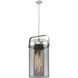 Downtown Urban Pilaster 4 Light 13.38 inch Satin Nickel Pendant Ceiling Light in Plated Smoke