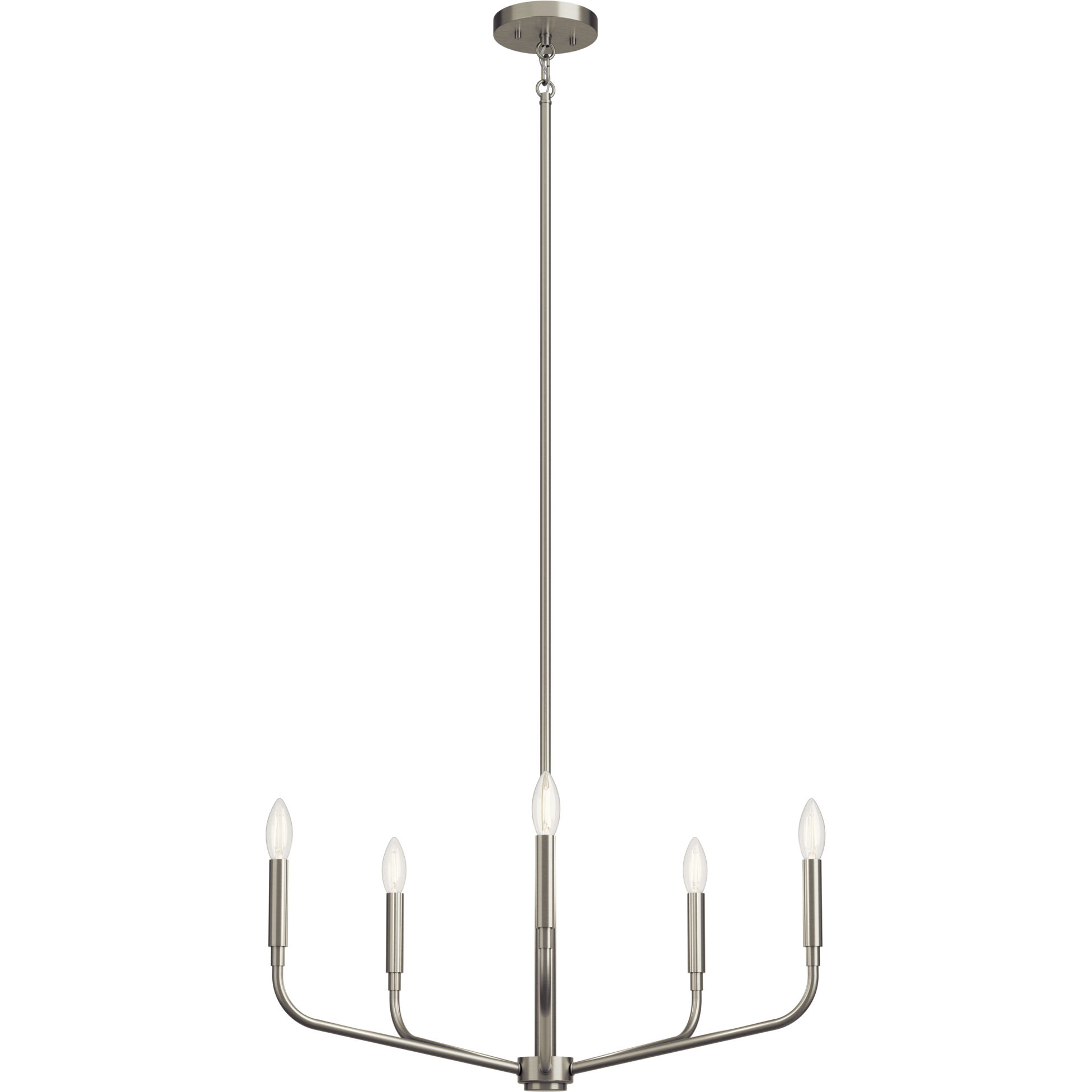 Madden 5 Light Brushed Nickel Chandelier Ceiling Light, 1 Tier Small