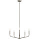 Madden 5 Light Brushed Nickel Chandelier Ceiling Light, 1 Tier Small