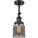 Franklin Restoration Small Bell 1 Light 5 inch Matte Black Sconce Wall Light in Plated Smoke Glass, Franklin Restoration
