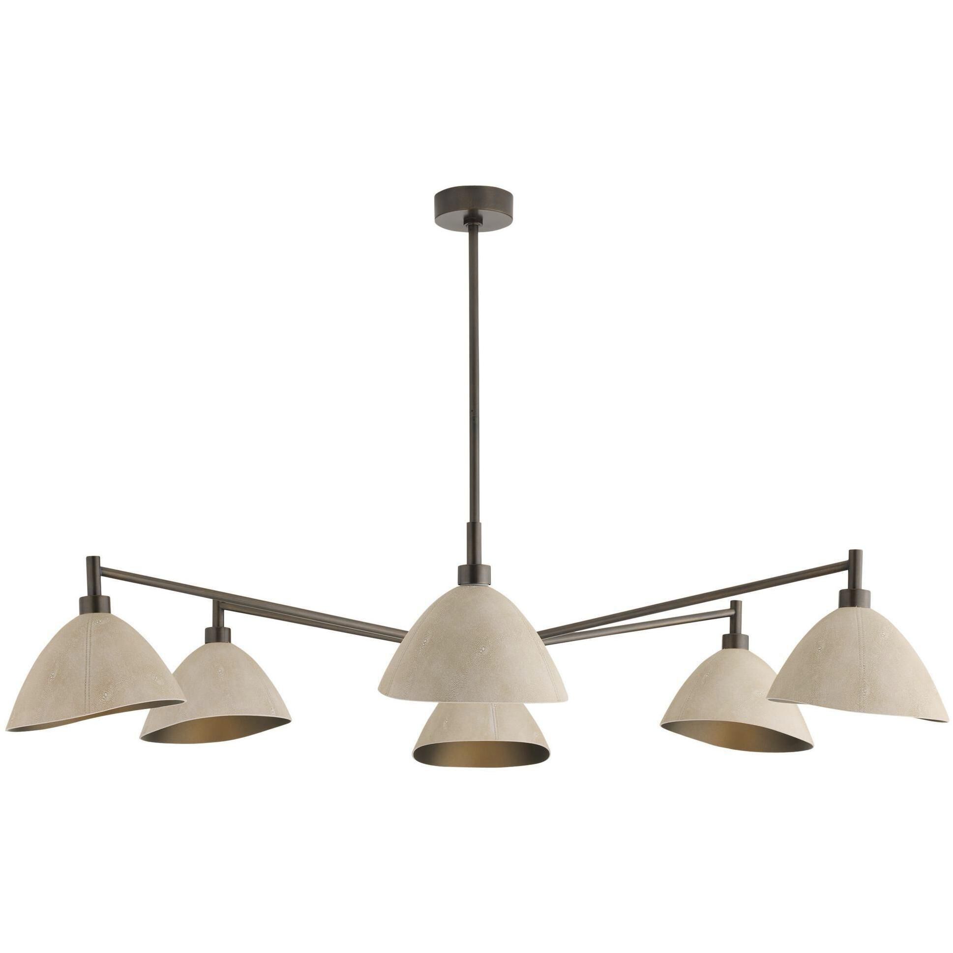 Inlet 6 Light 53 inch English Bronze Chandelier Ceiling Light