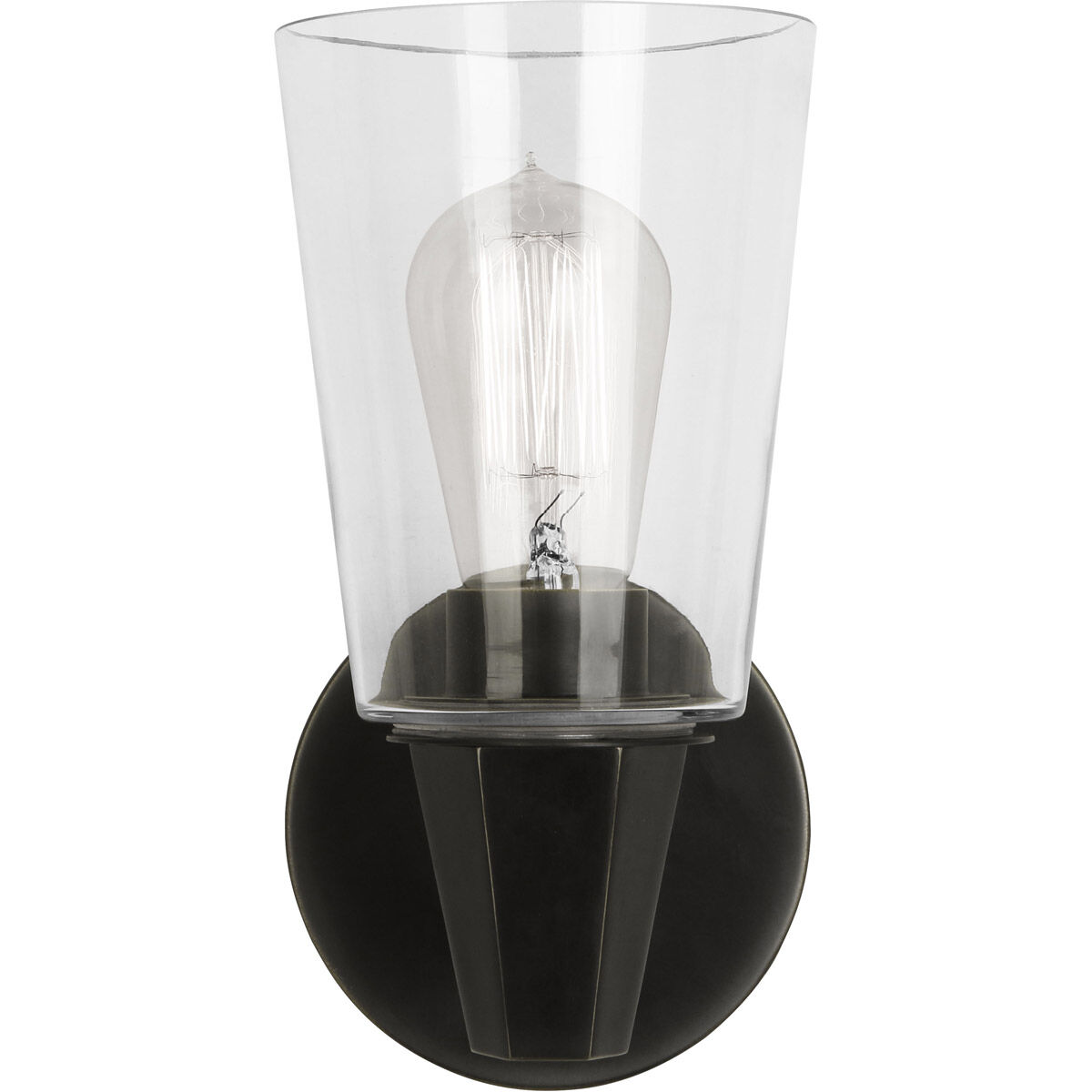 Wheatley 1 Light 5 inch Deep Patina Bronze Wall Sconce Wall Light in Clear Glass