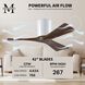 Atlas Irene-3H 42 inch Gloss White with Walnut Tone Blades Ceiling Mount Paddle Fan, Flush Mounted