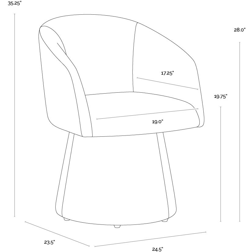 Etta Moss Green Swivel Dining Armchair in Copley Cognac