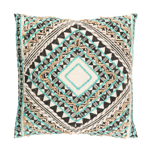 Kazinga 22 X 22 inch Mint and Camel Throw Pillow