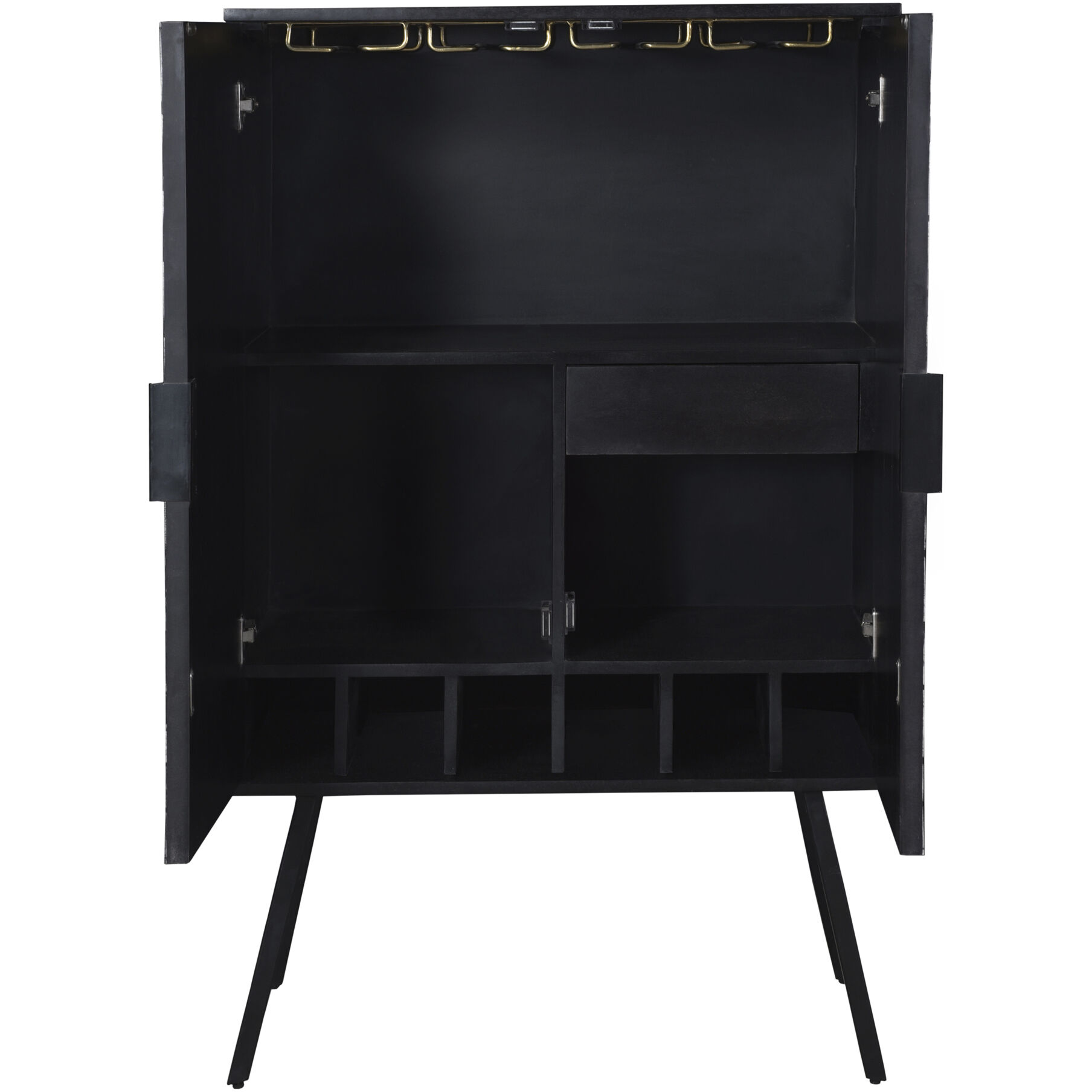 Sunburst 51.5 X 32 inch Black Cabinet, Wine Cabinet