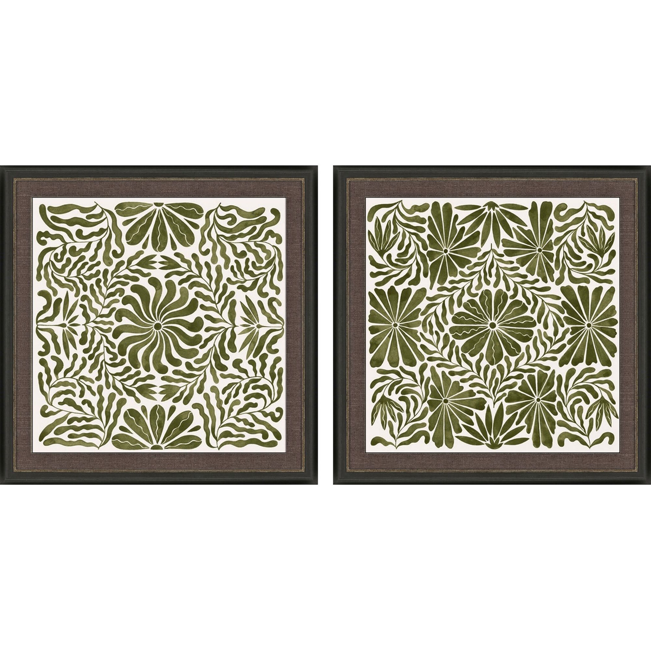 Natural Symmetry Green Framed Art