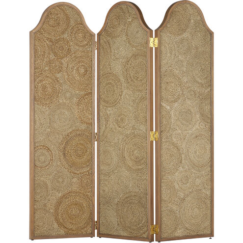 Sisal 76.25 inch Natural and Weathered Oak Screen, Marjorie Skouras Collection