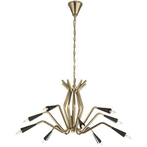 Barry Goralnick Thalia 10 Light 32 inch Hand-Rubbed Antique Brass Chandelier Ceiling Light
