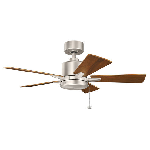 Lucian II 42 inch Brushed Nickel with Walnut Blades Ceiling Fan